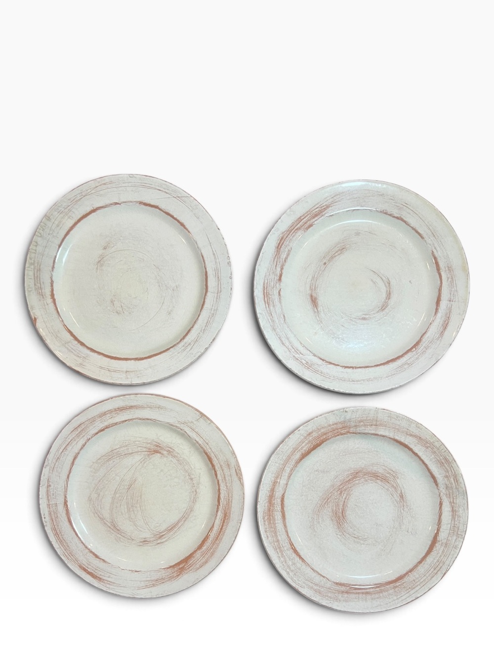 Vietri Tuscany Italian Terracotta 10.75” Dinner Plates Set of 4